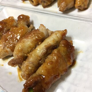 アスパラと椎茸の肉巻き